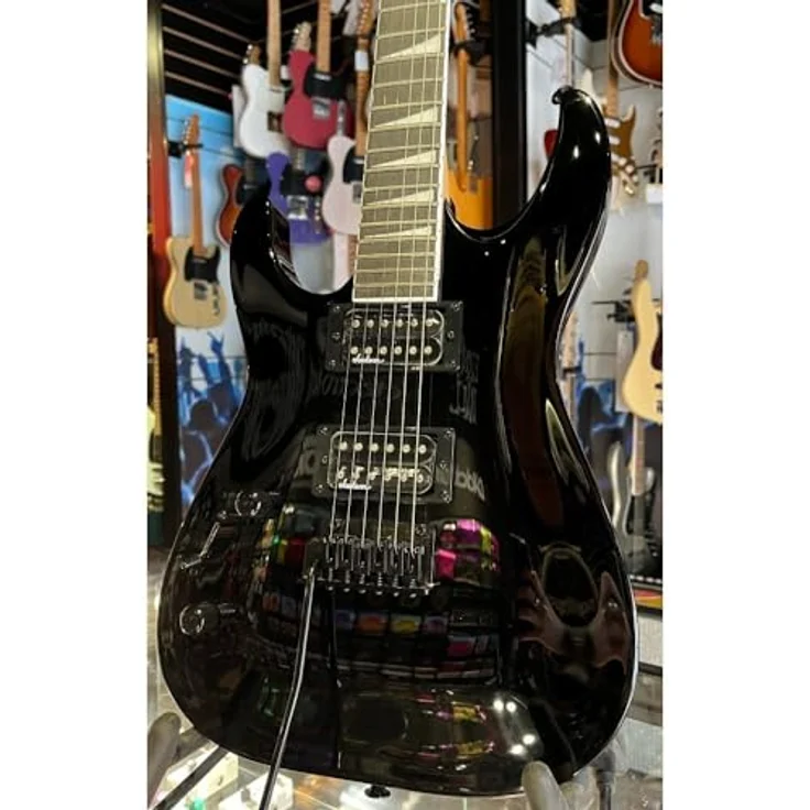 Jackson JS22-L Dinky BLK, Linkshänder E-Gitarre mit Linde Korpus, Ahorn Hals, 24 Jumbo Bünde und 2x Humbucker, schwarz – Bild 7