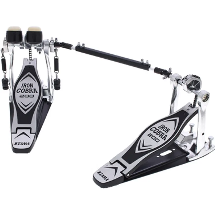 Tama Iron Cobra HP200PTWL, Doppelfußmaschine mit Power Glide Kettenblatt, Links-Version, einstellbare Federspannung und Bodenplatte
