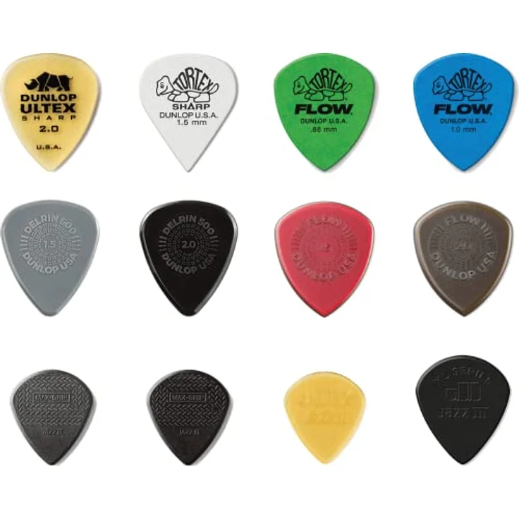 Dunlop Shred Pick Variety Pack, Plektren Set mit 12 verschiedenen Plektren für optimale Präzision und Klarheit – Bild 2