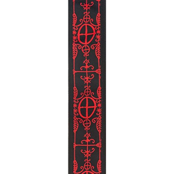 Daddario 50A12 Voodoo Guitar Strap, verstellbarer Nylongurt mit 50mm Breite und Lederenden, Voodoo Muster – Bild 3