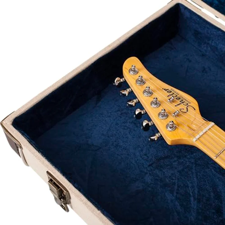 Gator Journeyman Electric Guitar, Gitarrenkoffer aus Sackleinen mit antiken Messingbeschlägen, beige – Bild 11
