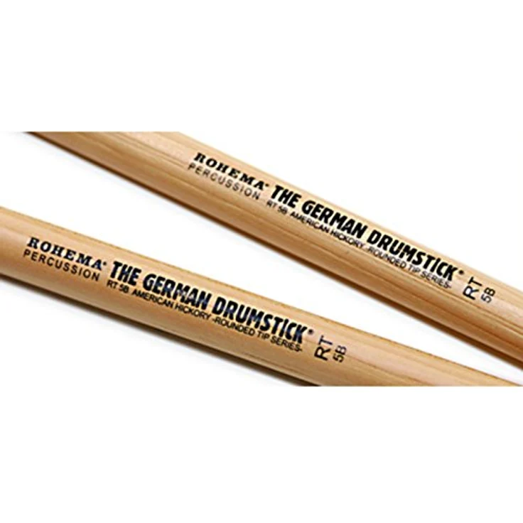 Rohema RT5B Hickory Drum Stick, Round-Tip, lackiert, 413mm Länge, 15mm Durchmesser, Made in Germany – Bild 2