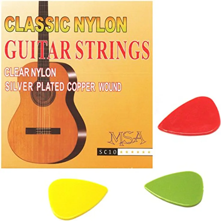 MSA SATZ NYLON GITARRENSAITEN FÜR KONZERTGITARRE SC10 STÄRKE 028-043 + 3 PIKS GRATIS