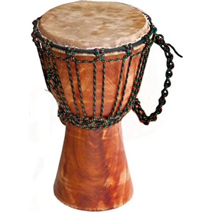 Terré Einsteiger Djembe 38240893, handgefertigte Mahagoniholz Trommel mit Ziegenlederbespannung, 30 cm Durchmesser