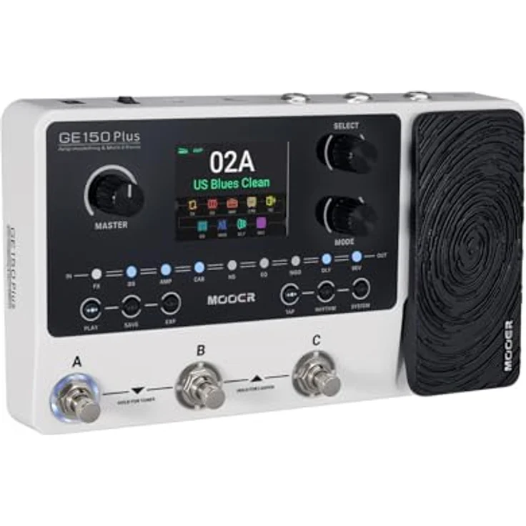 Mooer GE150 Plus, Gitarren-Multieffektpedal mit 55 Verstärkermodellen, 170 Effekten, 80s Looping-Zeit und USB-C Anschluss – Bild 2