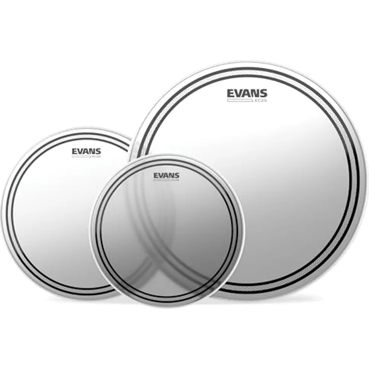 Evans ETP-EC2SCTD - F EC2S (Coated) Tom Pack, 10 Zoll, 12 Zoll, 14 Zoll, 2-lagige Schlagzeugfelle mit Sound Shaping Technology für fokussierten Klang – Bild 1