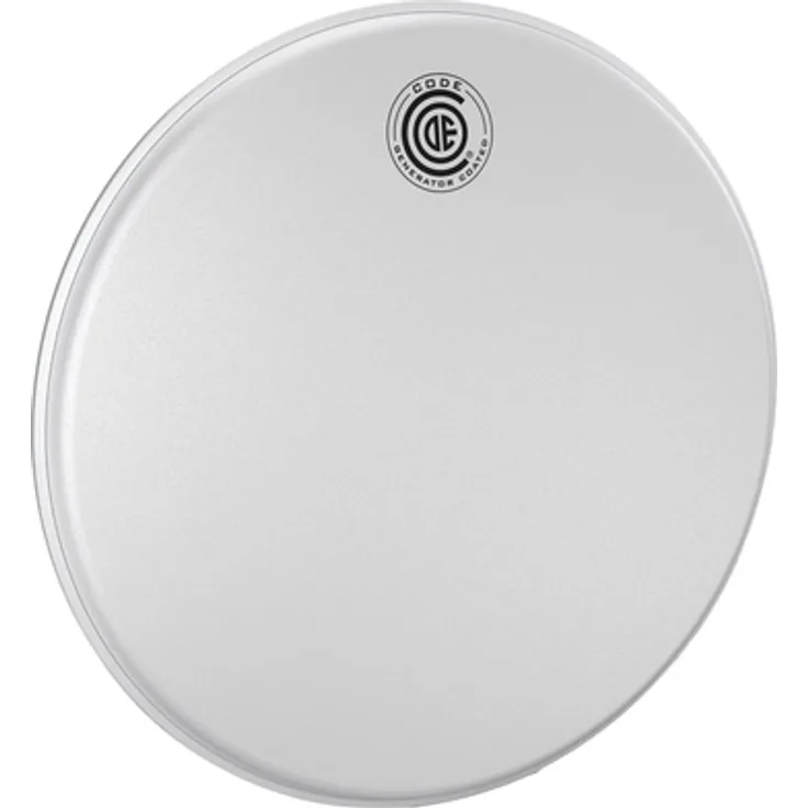 Code 14" Generator Coated Tom/Snare Head, doppellagiges Schlagzeugfell mit verklebtem Ring und Aluminium-Hoops, weiß aufgerauht, warmer Sound mit kurzem Sustain