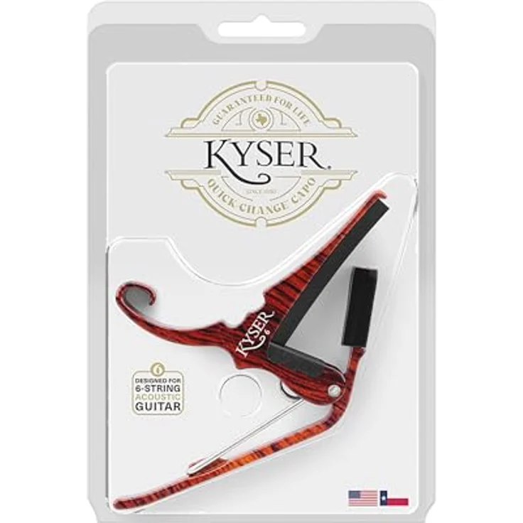Kyser Schnellwechsel-Kapodaster für 6-saitige akustikgitarren, Rosenholz, leichtes Aluminium, Made in USA – Bild 5