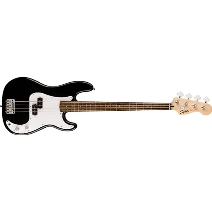 Squier Sonic Precision Black, 4-Saiter E-Bass mit Ahornhals und Ceramic Split Single-Coil Tonabnehmer, schwarz