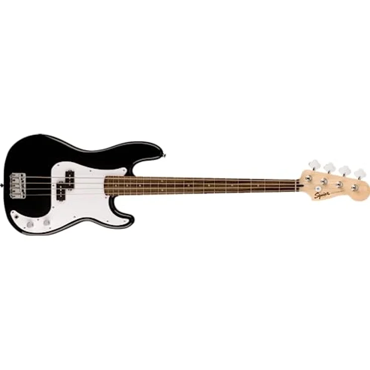 Squier Sonic Precision Black, 4-Saiter E-Bass mit Ahornhals und Ceramic Split Single-Coil Tonabnehmer, schwarz – Bild 1