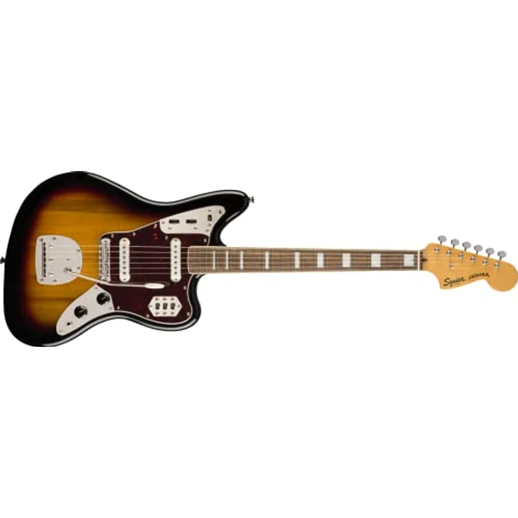 Squier Classic Vibe '70s Jaguar LRL E-Gitarre, 3-Color Sunburst, mit Alnico Single-Coil Tonabnehmern und Dual-Circuit Lead/Rhythm-Design – Bild 1
