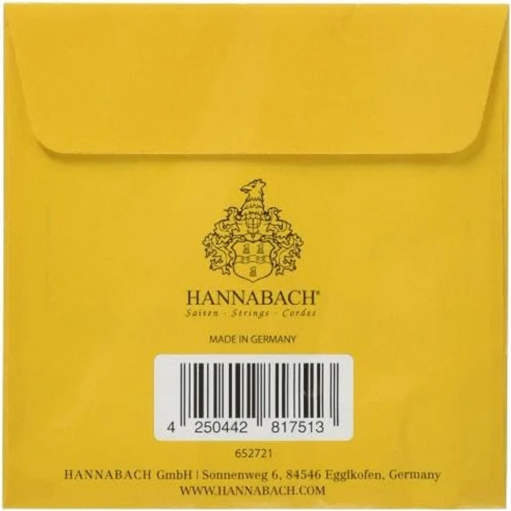 Hannabach Klassikgitarrensaiten Serie 725 Medium/High Tension Goldin Super Carbon, E1 0,62 mm, made in Germany – Bild 3