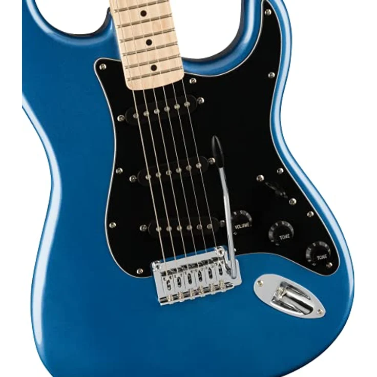 Squier Affinity Stratocaster MN LPB, E-Gitarre mit Pappel-Korpus, Ahorn-Hals, 3 Keramik Single Coil Tonabnehmer, Lake Placid Blue – Bild 6