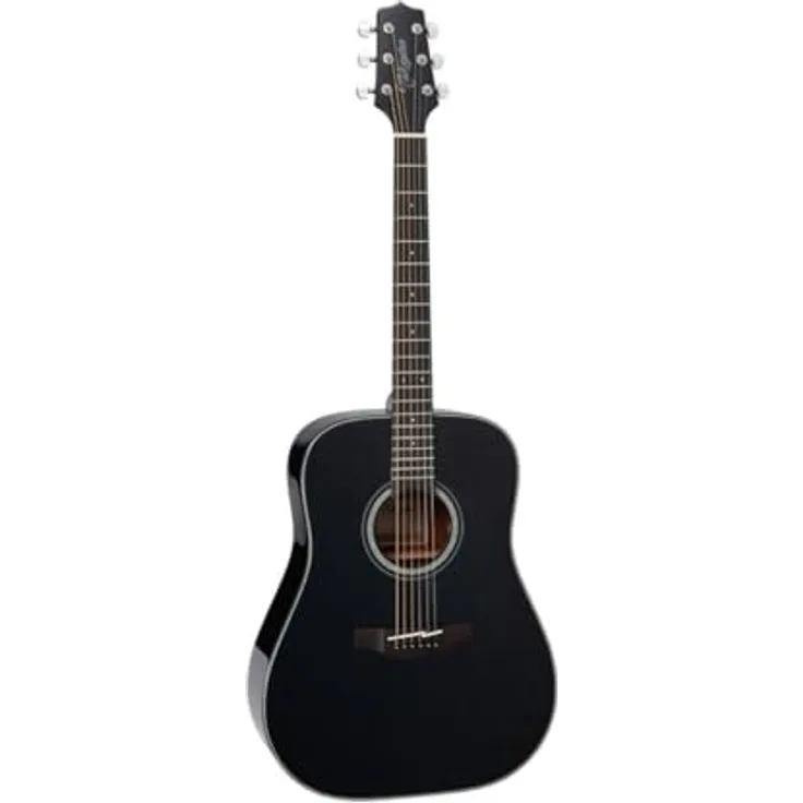 Takamine GD30 B, Dreadnought-Western-Gitarre mit massiver Fichtendecke, Mahagonikorpus, Hochglanz Schwarz