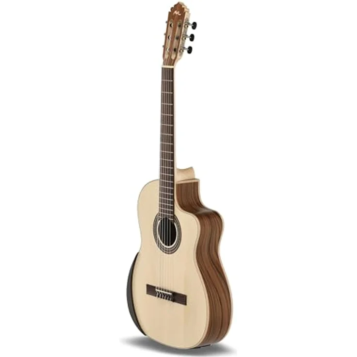 Manuel Rodriguez Ecologia Samba, 4/4 elektro-akustische Gitarre mit Cutaway, Boden und Zargen aus Nussbaum, Decke aus massiver europäischer Fichte, offenporig/seidenmatt – Bild 3