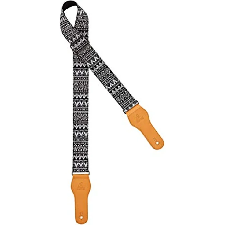 Ortega OCS-450 Guitar Cotton Strap IC, Gitarrengurt aus 100% Baumwolle mit Kunstleder-Endstücken, Design Icelander, 49 mm Breite, bis 1580 mm Länge – Bild 2