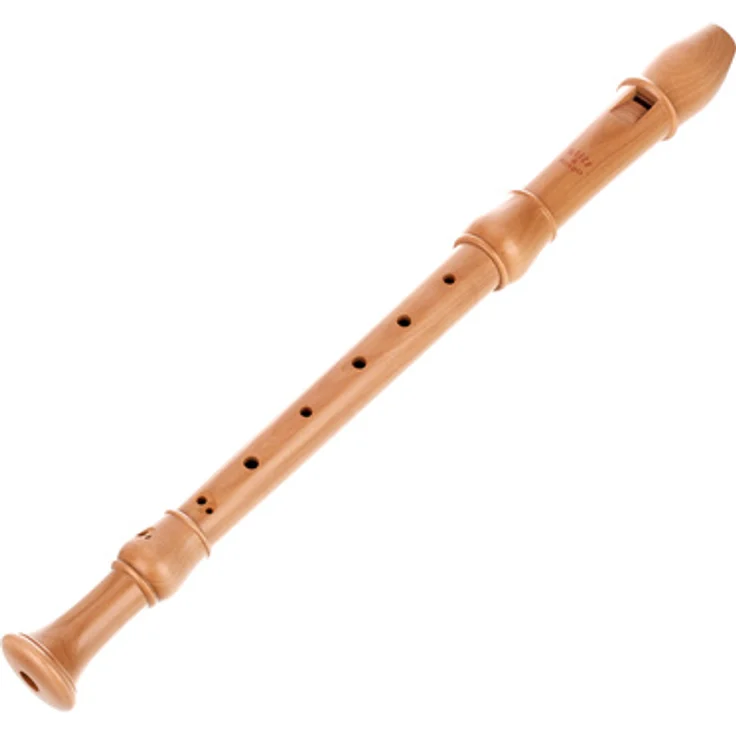 Moeck 2302 Flauto Rondo Alto, Barocke Altblockflöte aus Birnbaum mit Doppellöchern, 3-teilig, a' = 442Hz, inklusive Baumwolltasche mit Ledereinfassung