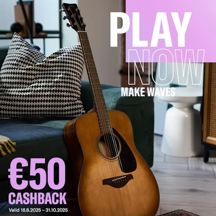 Yamaha FG800 Westerngitarre Natur, Akustische Gitarre mit Scalloped Bracing und authentischem Klang, Anfängergitarre für Erwachsene & Jugendliche, 4/4 aus Holz – Bild 2