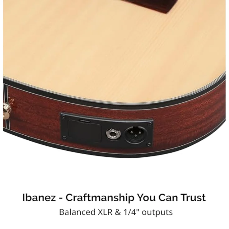 Ibanez GA35TCE-NT, Thinline Konzertgitarre mit Fichtendecke, Sapele Korpus, Palisander Griffbrett, Natur Hochglanz – Bild 7