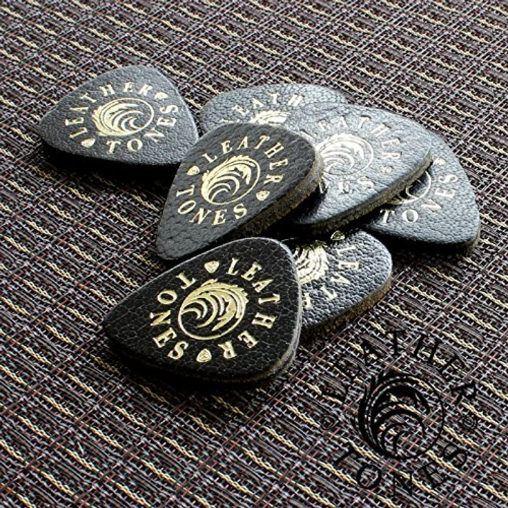 Timber Tones Leather Tones BL1, Plektrum aus schwarzem Leder für Ukulele und Bassisten, Vintage-Ton – Bild 5