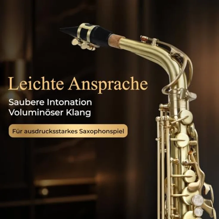 Classic Cantabile AS-450 Brushed Eb Altsaxophon Set, Altsaxophon aus Messing, hand matt gebürstet mit Hoch-Fis-Klappe und ergonomischer Klappenmechanik – Bild 3