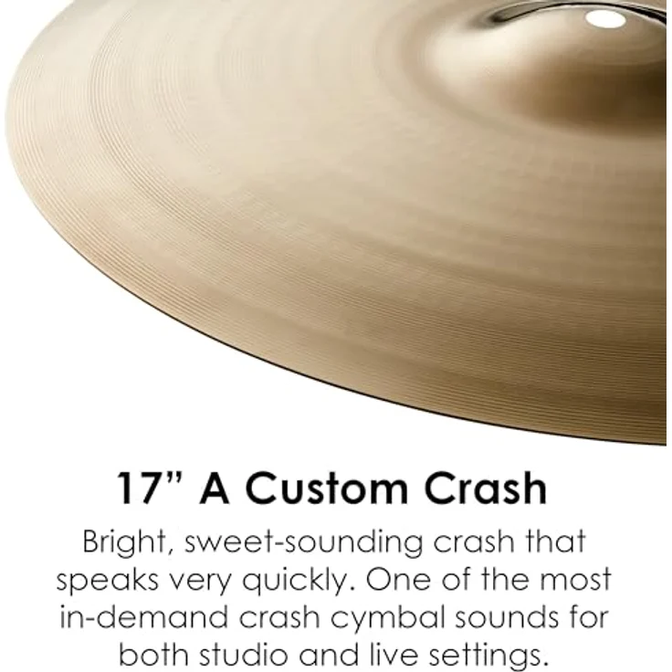 Zildjian A-Custom Crash 17", Schlagzeugbecken mit Brilliant Finish – Bild 3