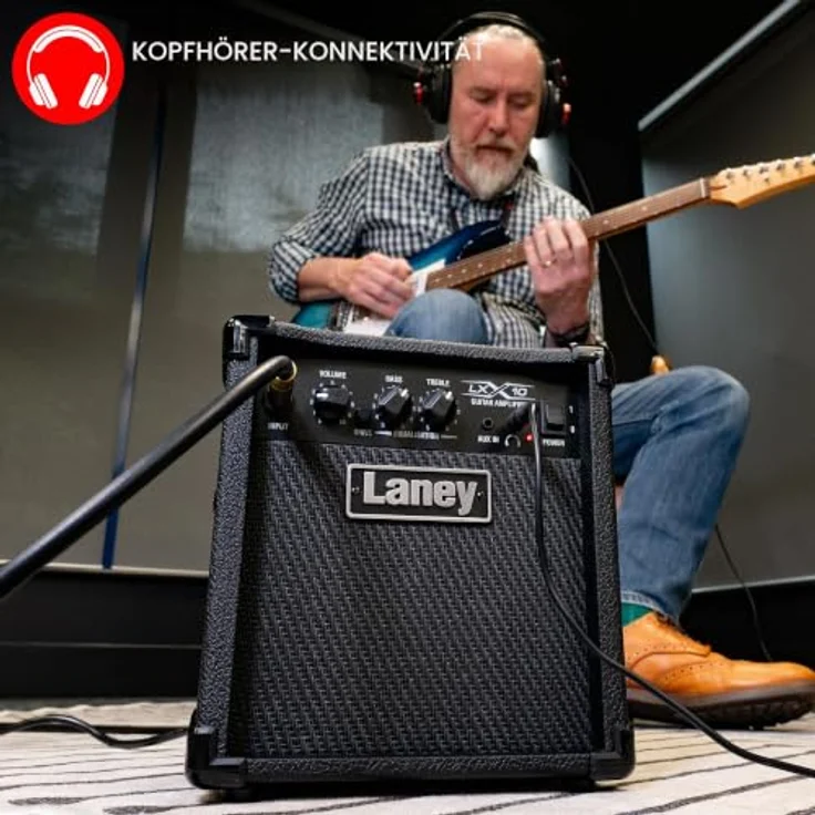 Laney LX Series LX10, 10W Gitarren-Combo-Verstärker mit 5 Zoll Woofer, schwarz und rot – Bild 4