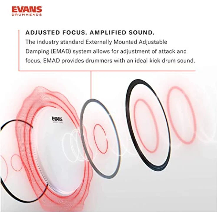 Evans EMAD Heavyweight BD20EMADHW 20" BassDrum Batter, hochwertiges Schlagzeugfell mit ausgewogener Verarbeitung – Bild 4