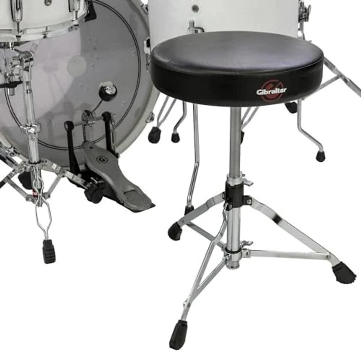 Gibraltar 5000 Series Schlagzeughocker, runder Sitz 33cm, höhenverstellbar 46-61cm, Vinyl Sitzfläche, Memory Lock, 'Super Foot' Gummifüße – Bild 2
