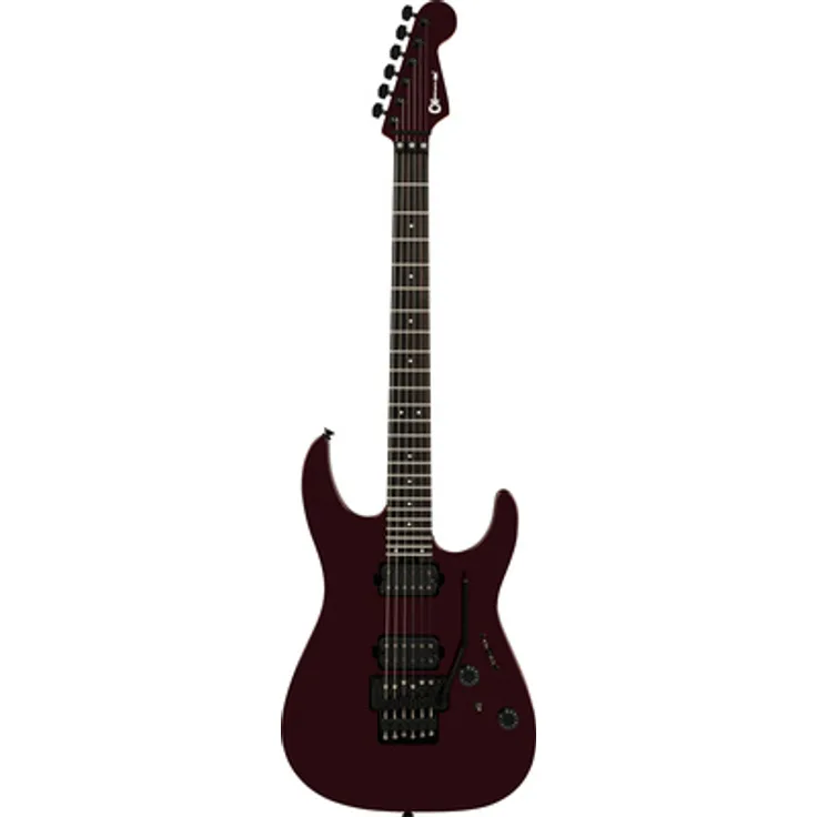 Charvel Pro-Mod Plus DK24 HH FR CRE, E-Gitarre mit Seymour Duncan Tonabnehmern, Ebenholzgriffbrett und Floyd Rose Tremolo, Crimson Eclipse