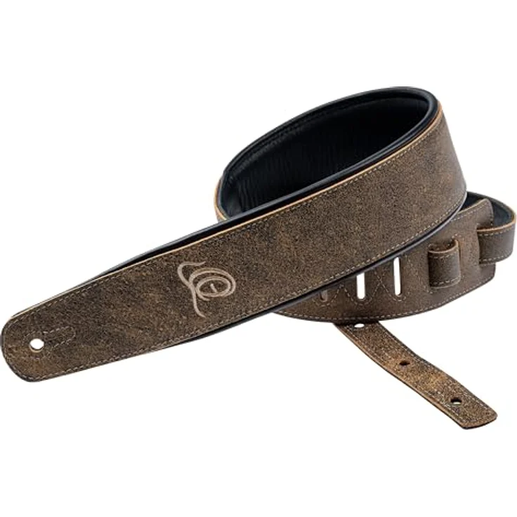 Ortega OSAR-3 Leather Strap BR, handgefertigter Leder-Gitarrengurt in Braun mit Schaumstoffpolsterung, Breite 70 mm, Länge bis 1450 mm – Bild 1