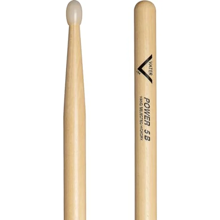 Vater 5BN Power Drum Sticks, Nylon Kopf, 16 1/2" Länge, American Hickory Holz, 0,610" Durchmesser – Bild 1