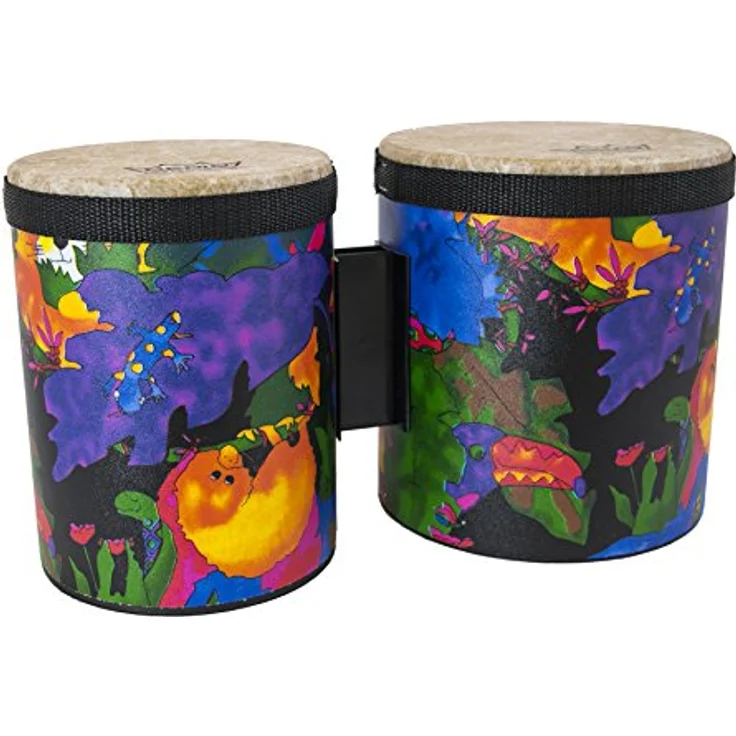 Remo Kid's Bongos KD-5400-01, Rain Forest, 5"/6" Größe, Acousticon Kessel, Fiberskyn 3 Felle – Bild 3