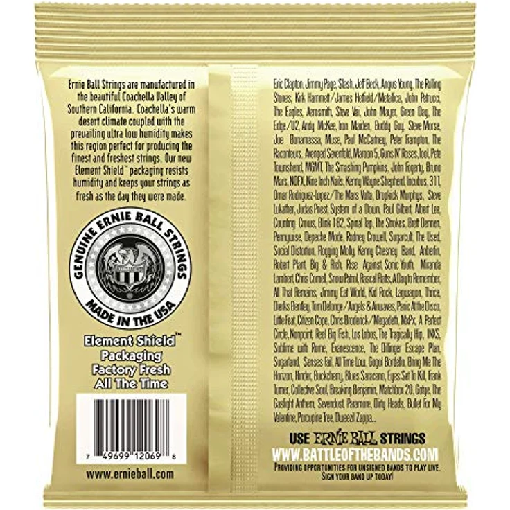 Ernie Ball Earthwood Nylon-Saiten für Folk-Gitarre, 80/20 Bronze, Kugelende, Stärke 28-42, transparent und goldfarben – Bild 2