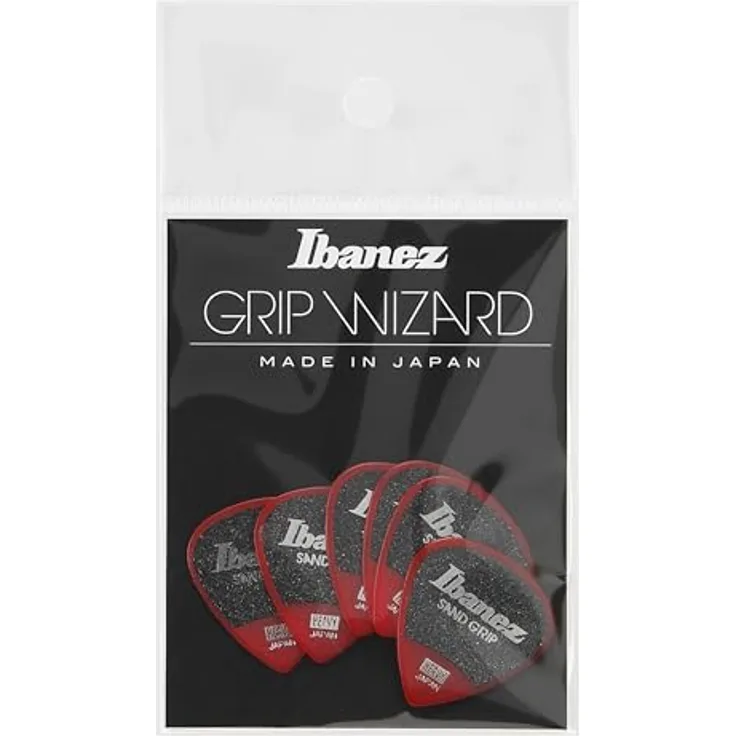 Ibanez PPA16HSG-RD Pick Set, Original Grip Wizard Plektrum Set, 6 Stück, heavy, rot, 1,00 mm
