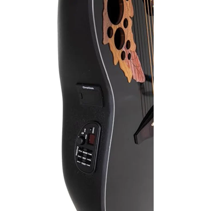 Ovation Celebrity Elite CE44-5-G, Westerngitarre mit massiver Fichte Decke, Schwarz Hochglanz, Cutaway, Slimline Pickup und OP-4BT Preamp mit eingebautem Stimmgerät – Bild 4