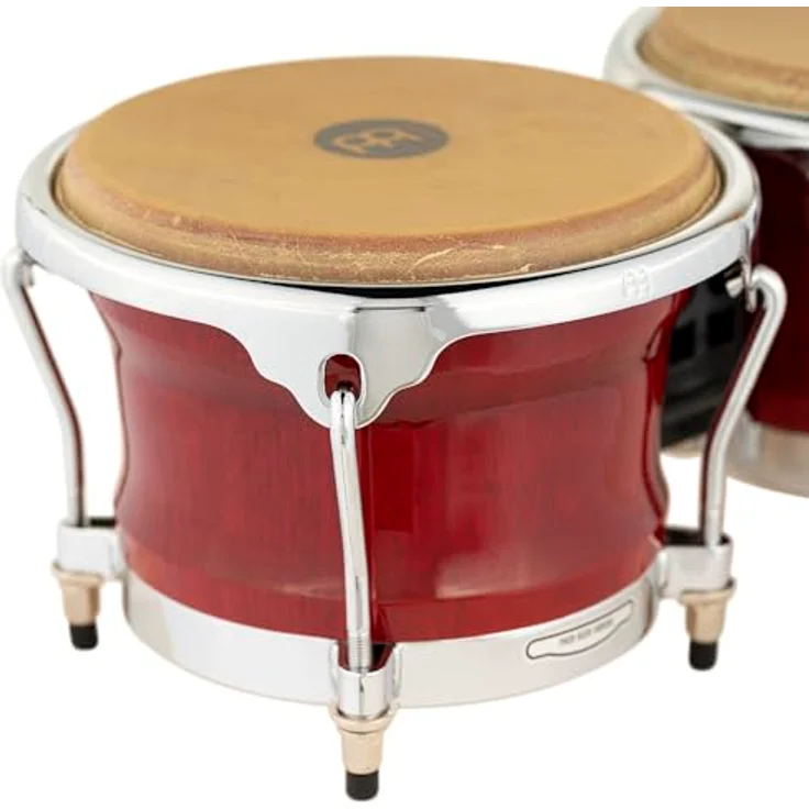Meinl FWB400CR, Cherry Red Holz Bongos, 7" & 8 1/2", Gummibaum Holz, Free Ride Suspension System, True Skin Kuh Felle, Hochglanzlackiert – Bild 6