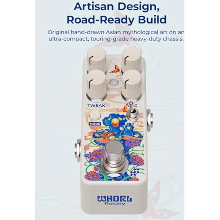 Klowra Whorl Dynamic Rotary, digitales Rotary-Speaker-Pedal mit 3D-Doppler-Effekt und drei Cabinet-Voicings, schwarz – Bild 7