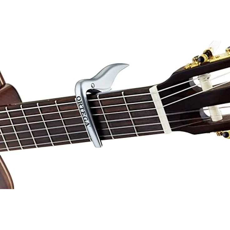 Ortega OCAPO-CR, Kapodaster für klassische Gitarren bis 52 mm Sattelbreite, gummierte Auflage, Farbe: Chrom – Bild 2