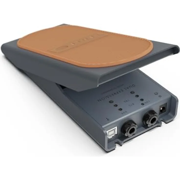 Lehle Dual Expression, Expression Pedal mit 2 Ausgängen, aktiv & verschleißfrei, präziser Magnetsensor, MIDI-kompatibel, Made in Germany