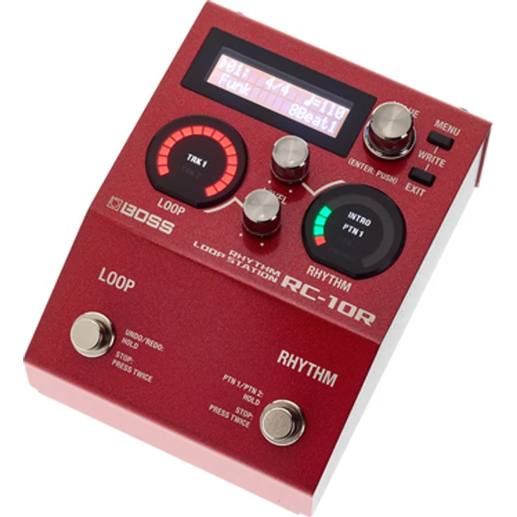 Boss RC-10R Rhythm Loop Station, effektives Loop-Pedal mit 280 integrierten Rhythmen, backlit LCD und MIDI-Anschlüssen