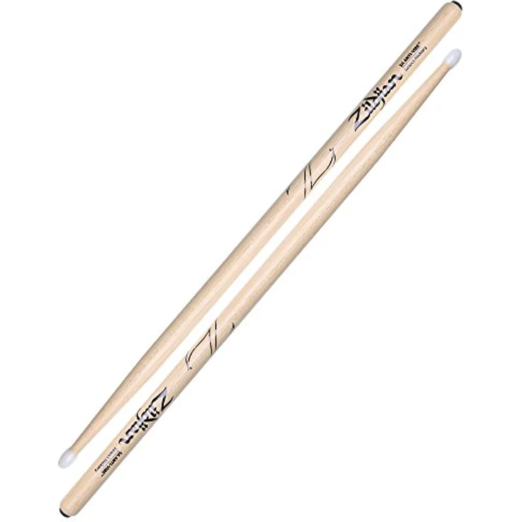 Zildjian 5AN Anti Vibe Drumsticks, Hickory mit ovalem Holz Kopf und Nylon Tip, 406mm Länge, Natural – Bild 2