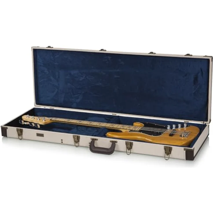 Gator Journeyman Bass Case GW-JM BASS, Koffer für E-Bass mit Sackleinen-Außenmaterial, beige, Innenfutter aus königsblauem Knautschsamt – Bild 6