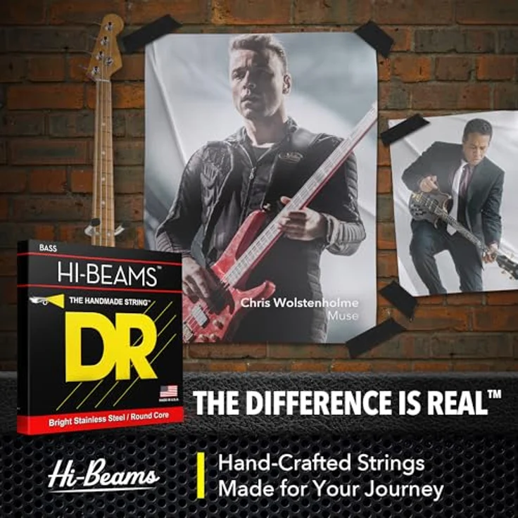 DR Strings Hi-Beams MLR-45, Bass Saiten Satz, Stainless Steel, Medium Light, Stärken 045" - 100" – Bild 3