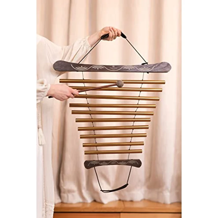 Sonic Energy Meditation Flow Chime, 10 Töne Klangspiel in G Dur, 440 Hz für Meditation und Therapie, inkl. Tasche und Schlägel (MFC10GMAB) – Bild 2