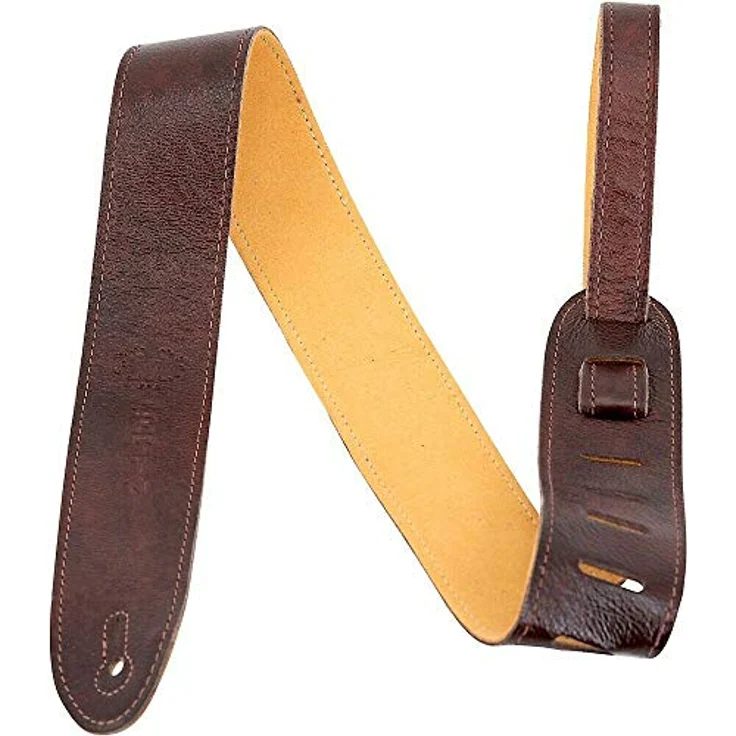 Martin Guitar Soft Leather Strap, Western Gitarrengurt aus braunem gemasertem Leder, verstellbar von 93 cm bis 124 cm, Made in USA – Bild 1