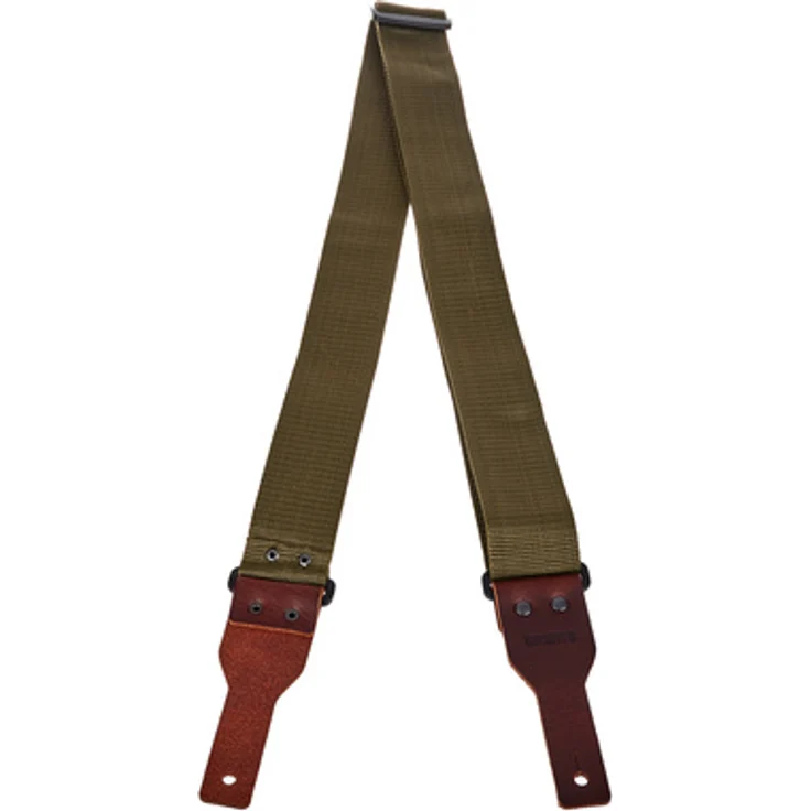 Richter Racoon Gitarrengurt, Khaki/Braun, handgefertigt aus recyclebarem Polypropylen, Länge 98-166 cm, 5 cm breit