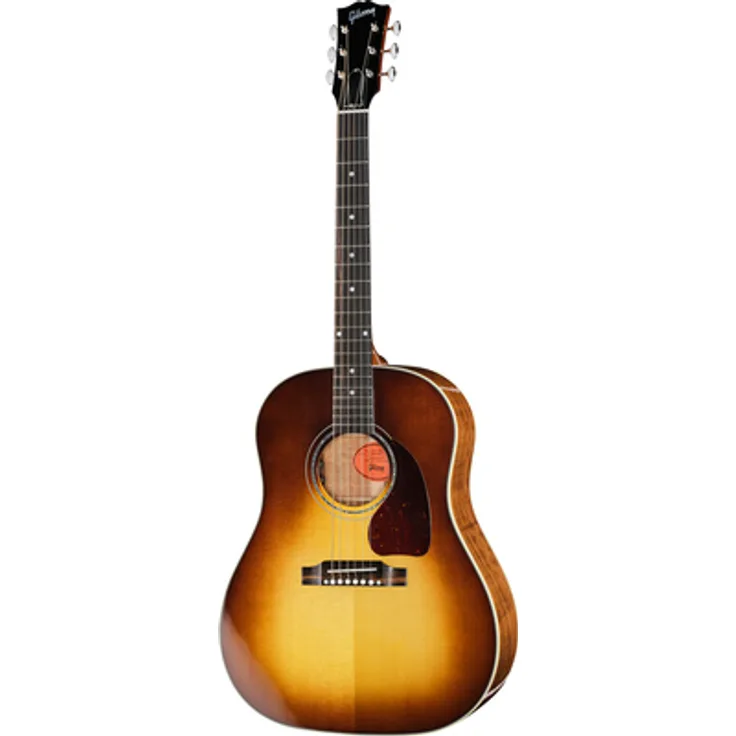 Gibson J-45 Koa/Carpathian Spruce HB, Westerngitarre mit Tonabnehmer, Dreadnought, Honeyburst