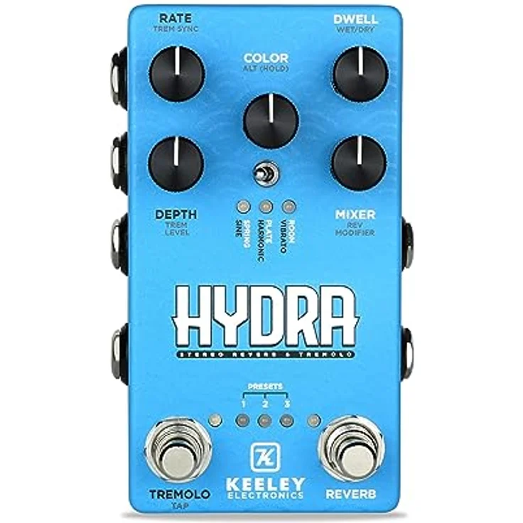 Keeley Hydra Stereo Reverb / Tremolo, True Stereo Effektpedal mit 3 Reverb- und Tremolo-Modi, inklusive Tap Tempo und 3 Presets – Bild 2