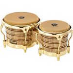 LP Galaxy Giovanni Bongo Set, 7 1/4" + 8 5/8" Natur Holz mit Gold Hardware, Premium North American Ash, Comfort Curved II Spannreifen